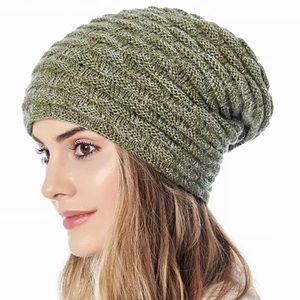 Warm Knitted Lined Beanie Green